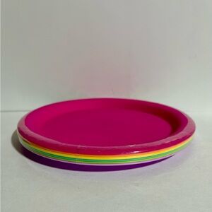 Multicolor Plastic Dinner Plate 10” Set 6 Outdoor Pool Camp Reusable NEW Summer